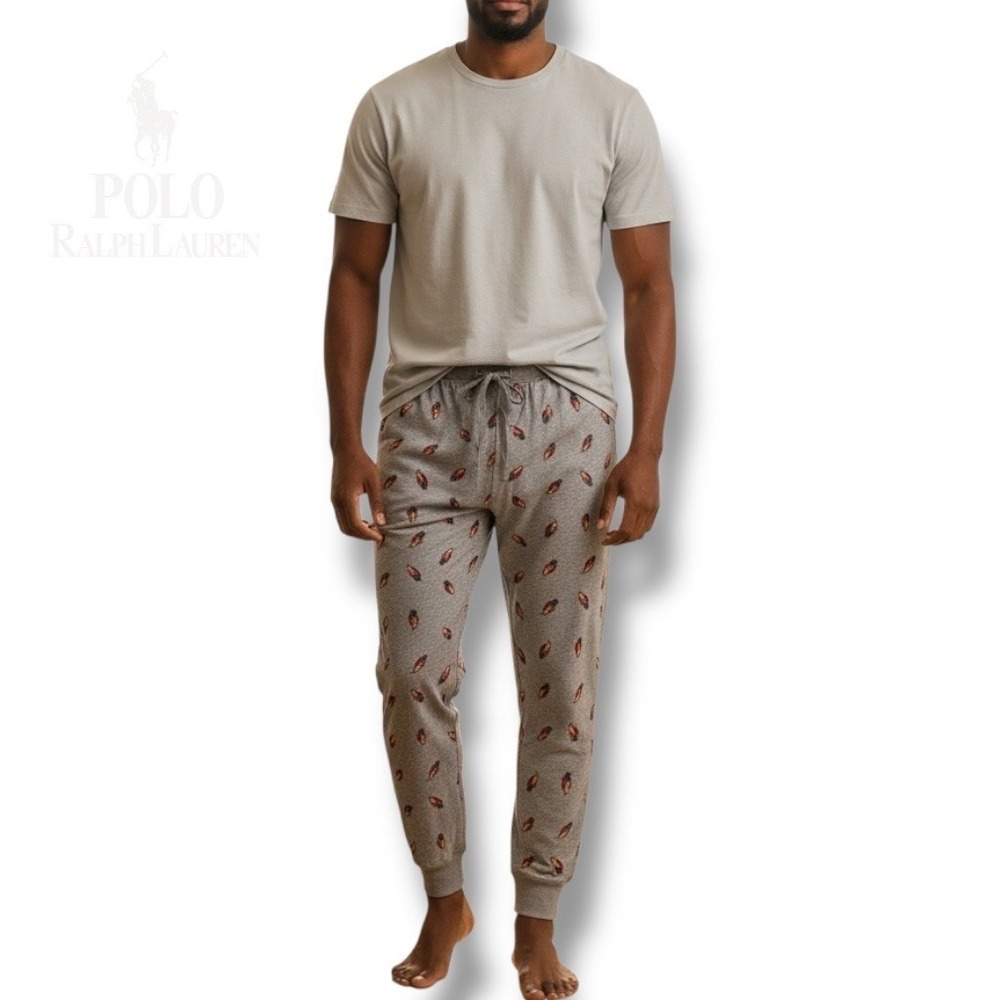 Polo Ralph Lauren Men Pajama Pants All Over Bear Print Gray XL Loungewear